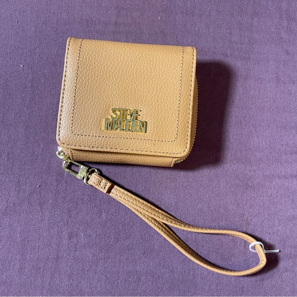 Steve Madden Tan/Camel Wristlet Wallet, Small Bi-fold Square Wallet - NWOT